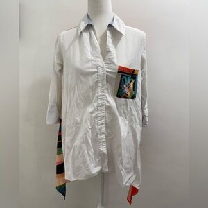 Frida Moda Extra Long Blouse with Colorblock size S oversized EUC